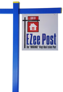 Classic Real Estate Yard Sign Post - Blue