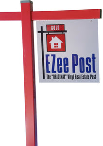 Classic Real Estate Yard Sign Post - Red