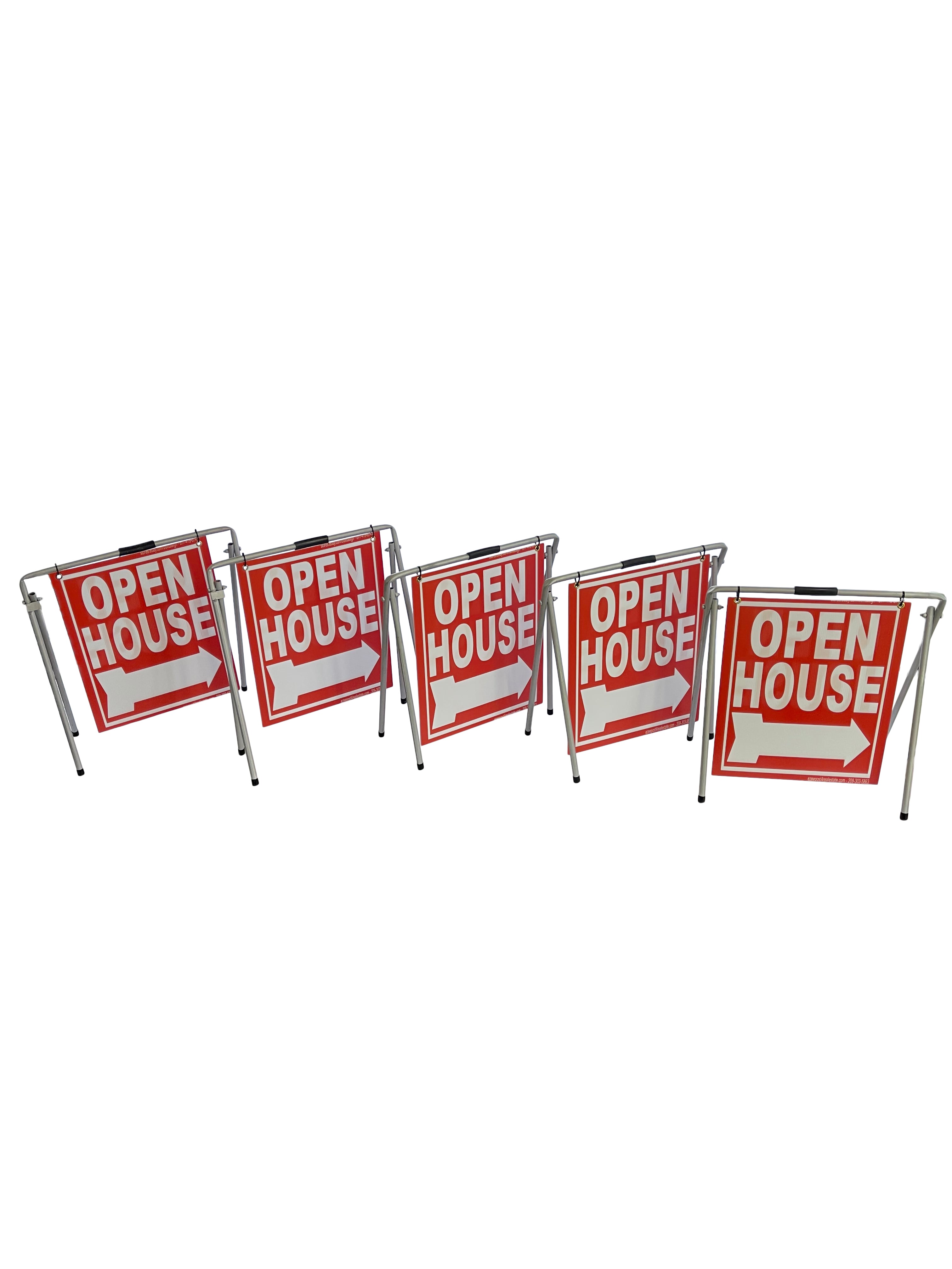 Open House Sign A-Frame Kit - 5 Pack - Swinger - Red