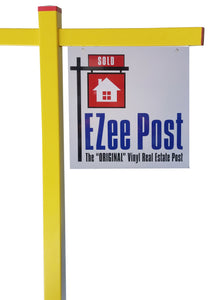 Classic Real Estate Yard Sign Post - Yellow