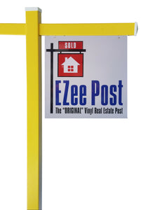 Classic Real Estate Yard Sign Post - Yellow